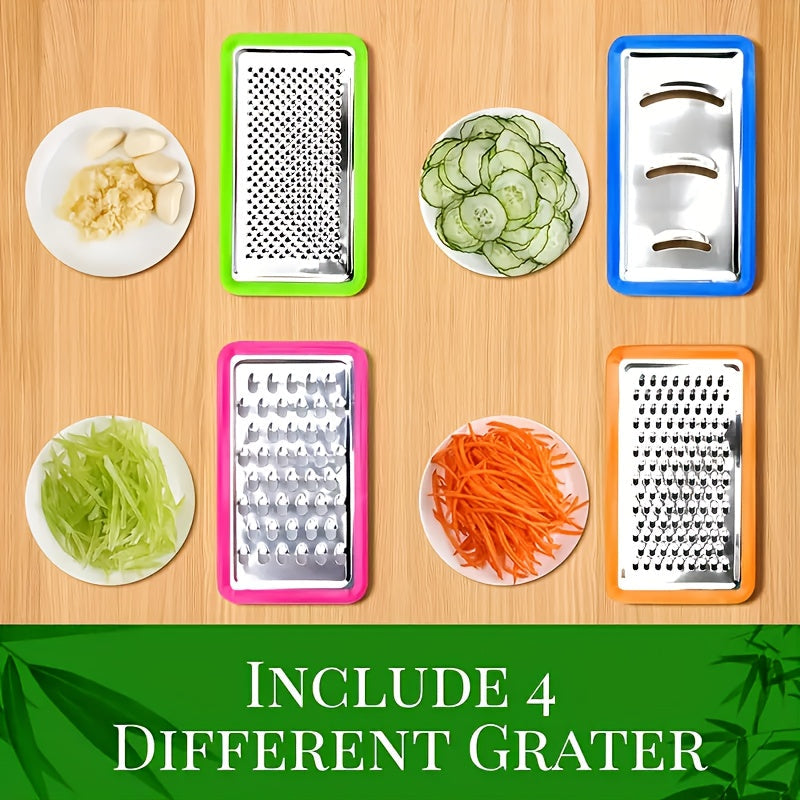 Bamboo Cutting Board | Kitchen Prep Station with Storage Trays & Graters