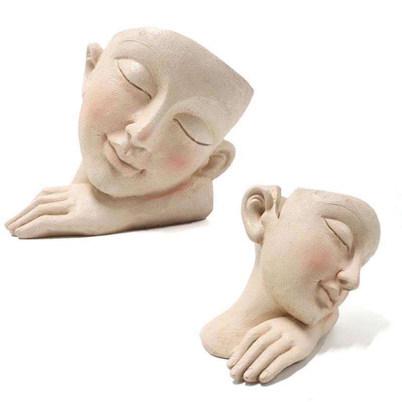 Greek Bust Head Planter Pot