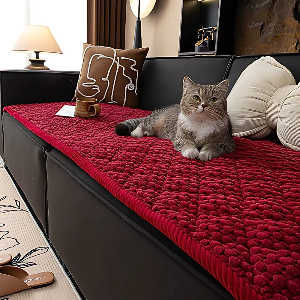 Textured Couch Cover | Geometric Quilted Sofa Bedding