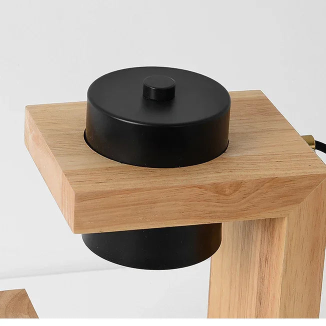 Modern Wood Block Candle Warmer Lamp