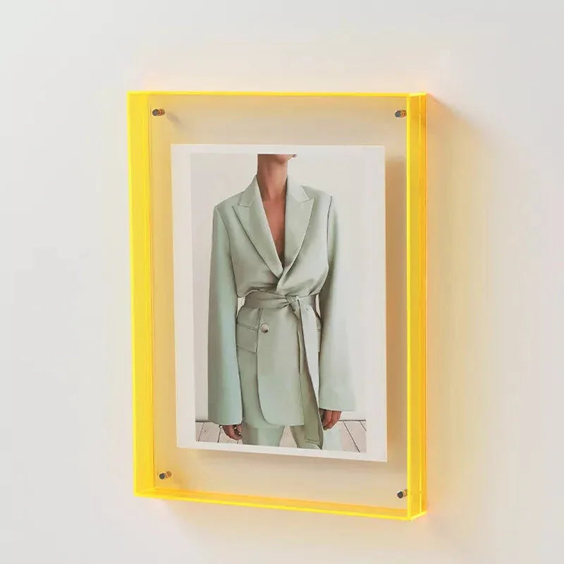 Floating Acrylic Solid Block Photo Frame