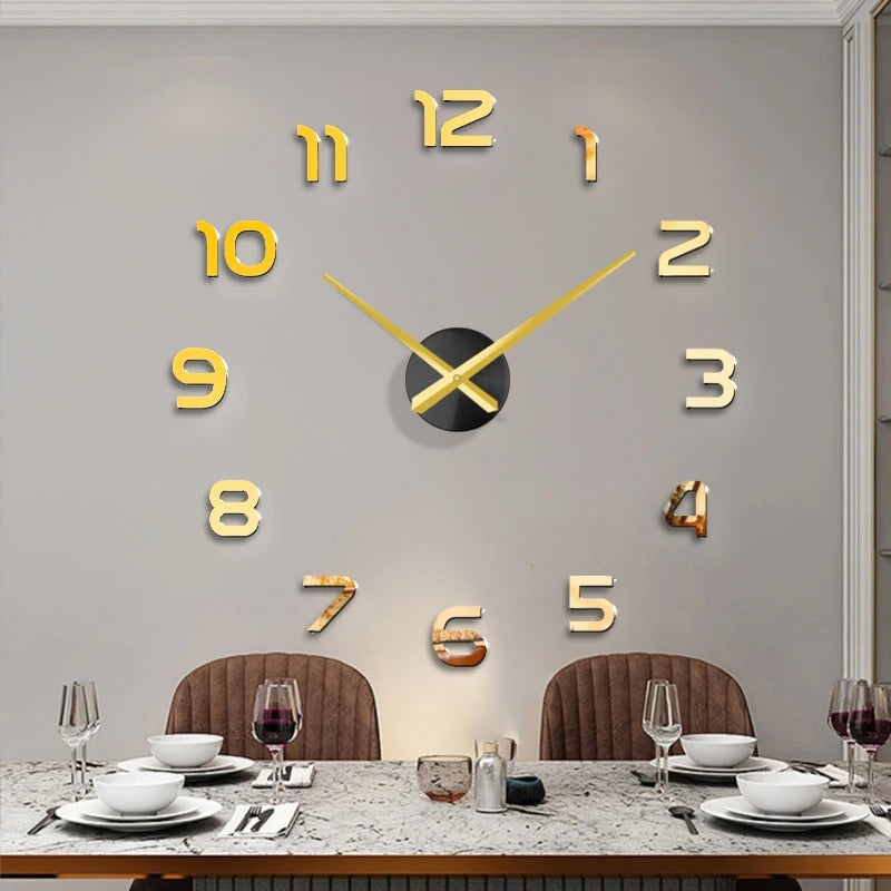 Large DIY Wall Clock | Frameless 3D Adjustable Timepiece
