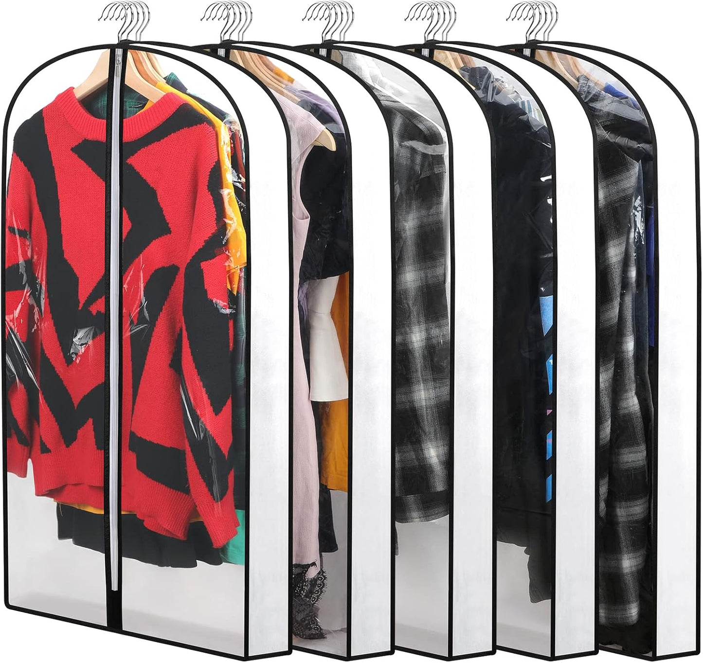 24-Pack Clear Clothes Garment Bag | PEVA Hanging Storage Covers