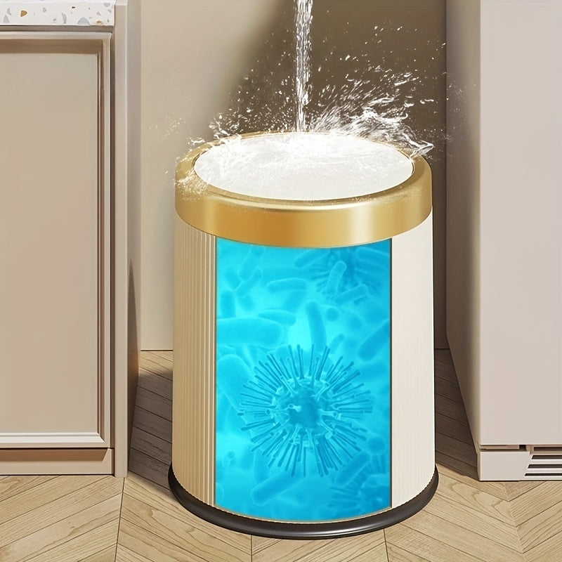 Oval Press Top Trash Can with Dual Inner Bucket