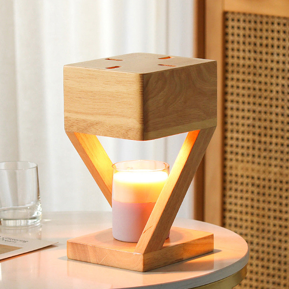 Z Frame Wood Candle Warmer Lamp