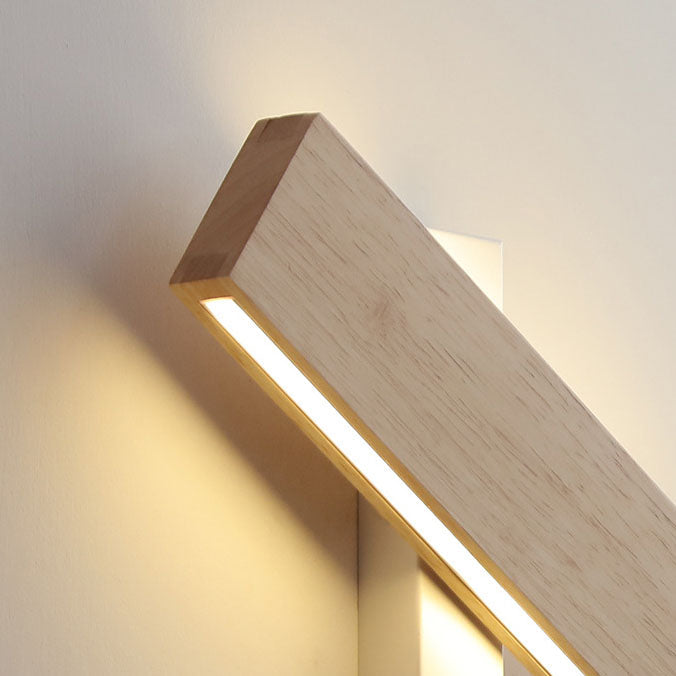 Minimalist Wood Wall Sconce | Rotatable LED Bar
