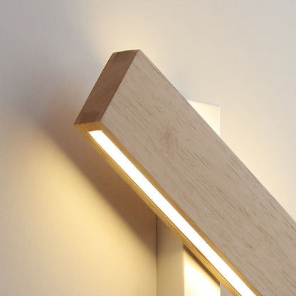 Minimalist Wood Wall Sconce | Rotatable LED Bar