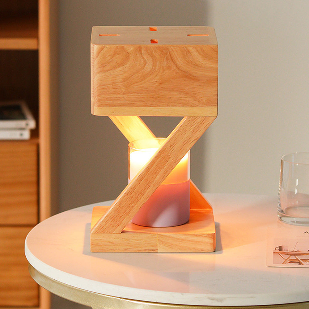 Z Frame Wood Candle Warmer Lamp