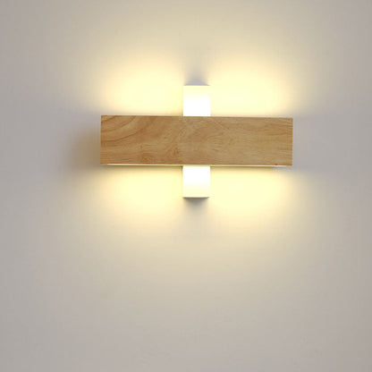 Minimalist Wood Wall Sconce | Rotatable LED Bar
