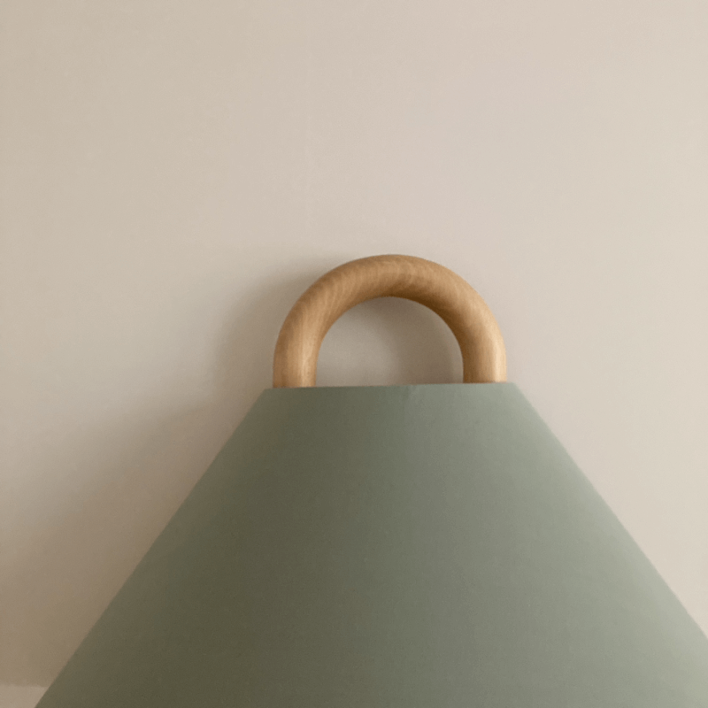 Modern Wall Sconce | Wooden Arm with Pleated Shade
