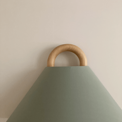 Modern Wall Sconce | Wooden Arm with Pleated Shade