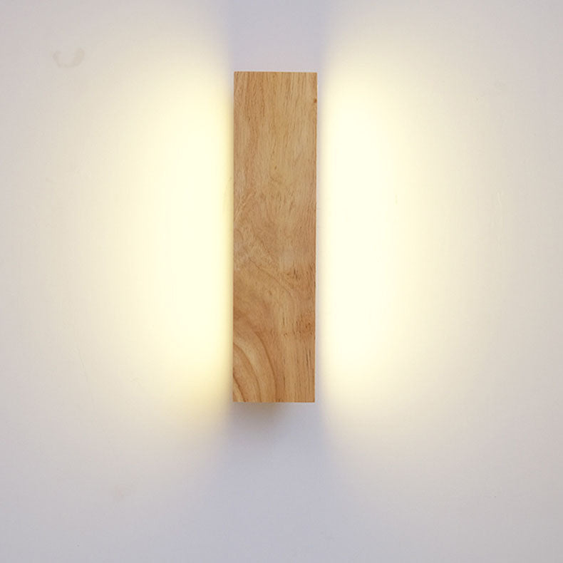 Minimalist Wood Wall Sconce | Rotatable LED Bar