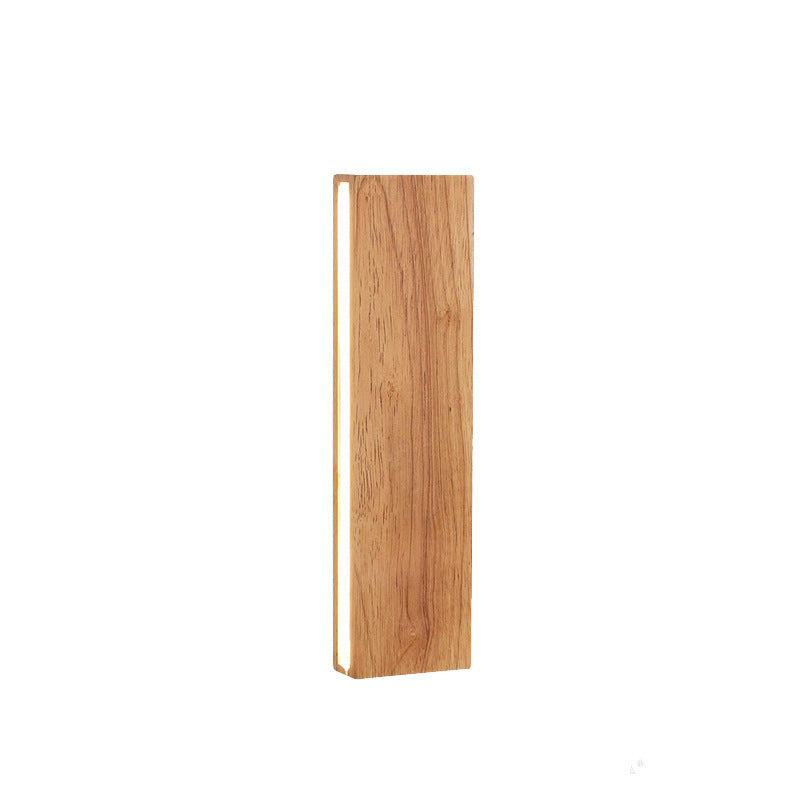 Minimalist Wood Wall Sconce | Rotatable LED Bar