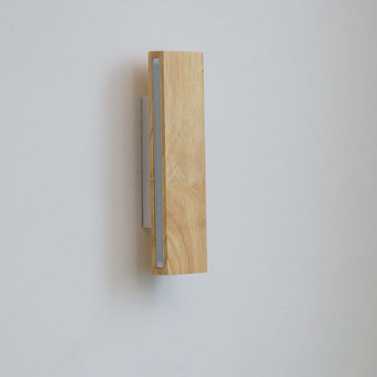 Minimalist Wood Wall Sconce | Rotatable LED Bar