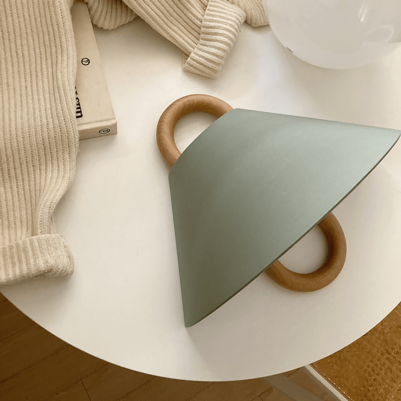 Modern Wall Sconce | Wooden Arm with Pleated Shade
