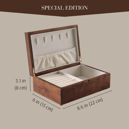 Walnut Jewelry Box with Necklace Organizer