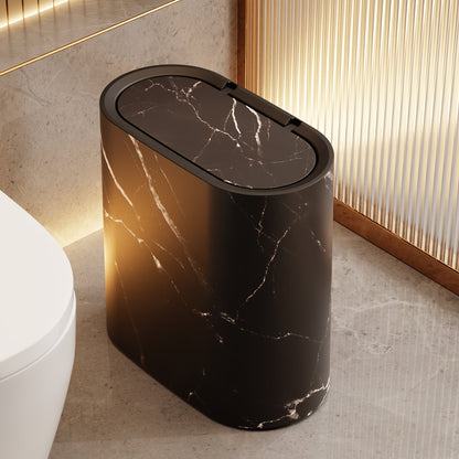 Marble Pattern Trash Can with Lid