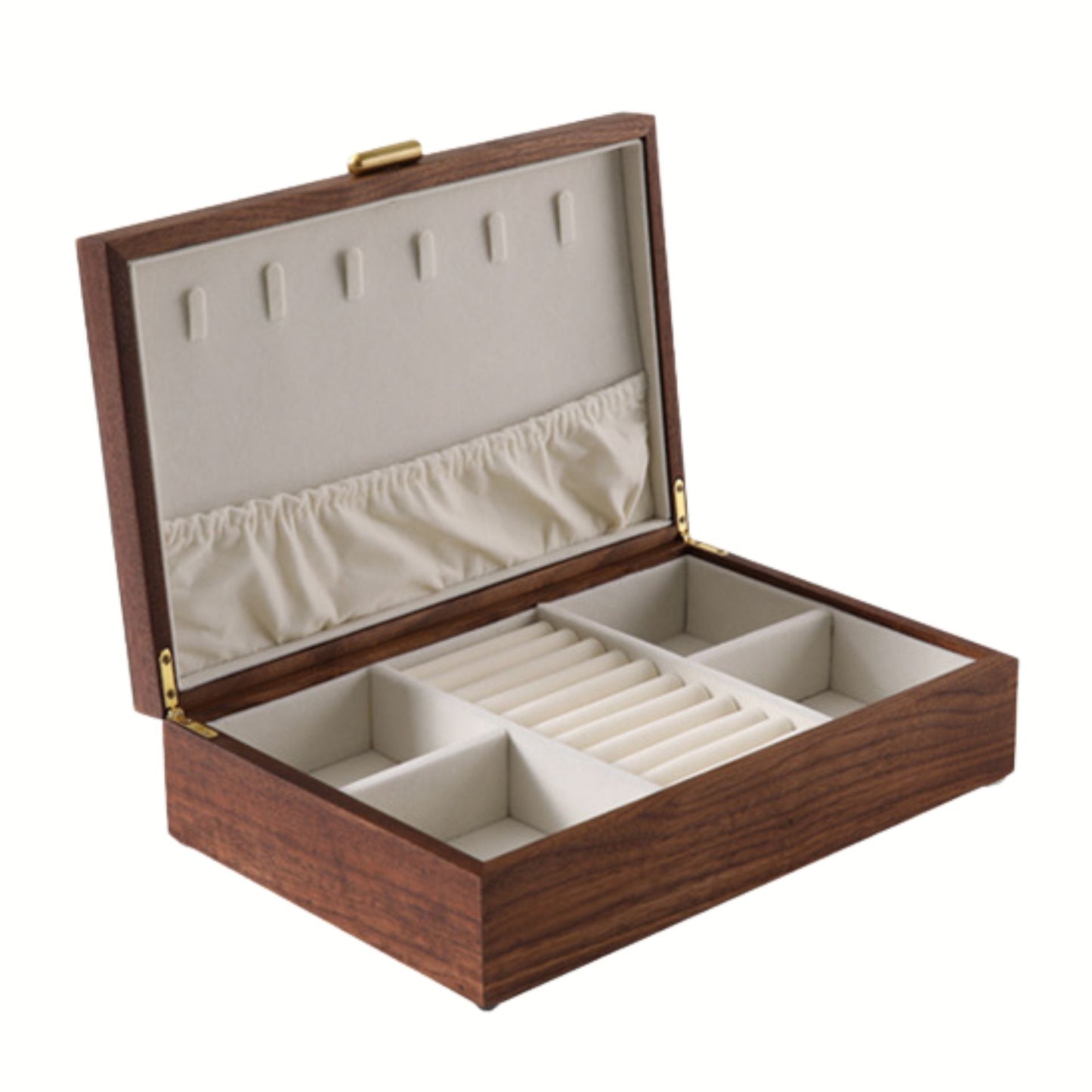 Walnut Jewelry Box with Necklace Organizer