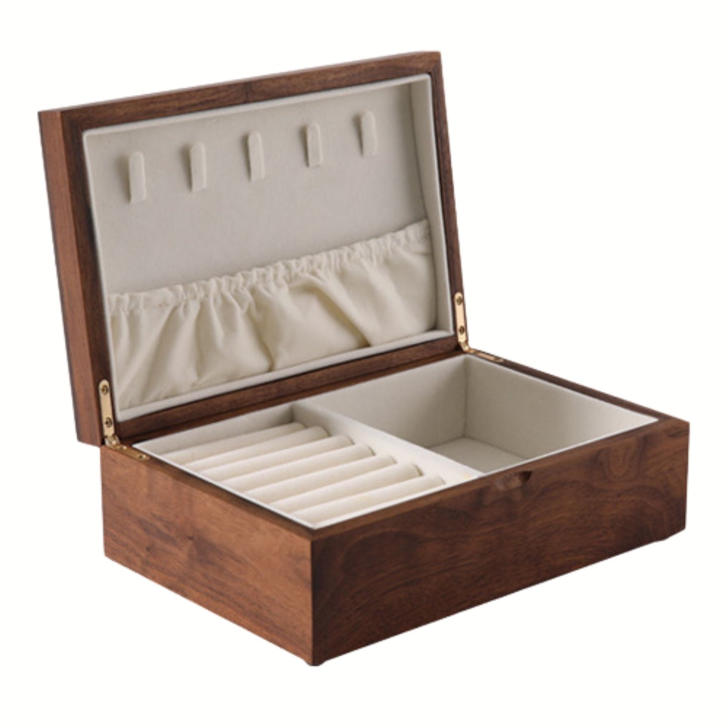 Walnut Jewelry Box with Necklace Organizer