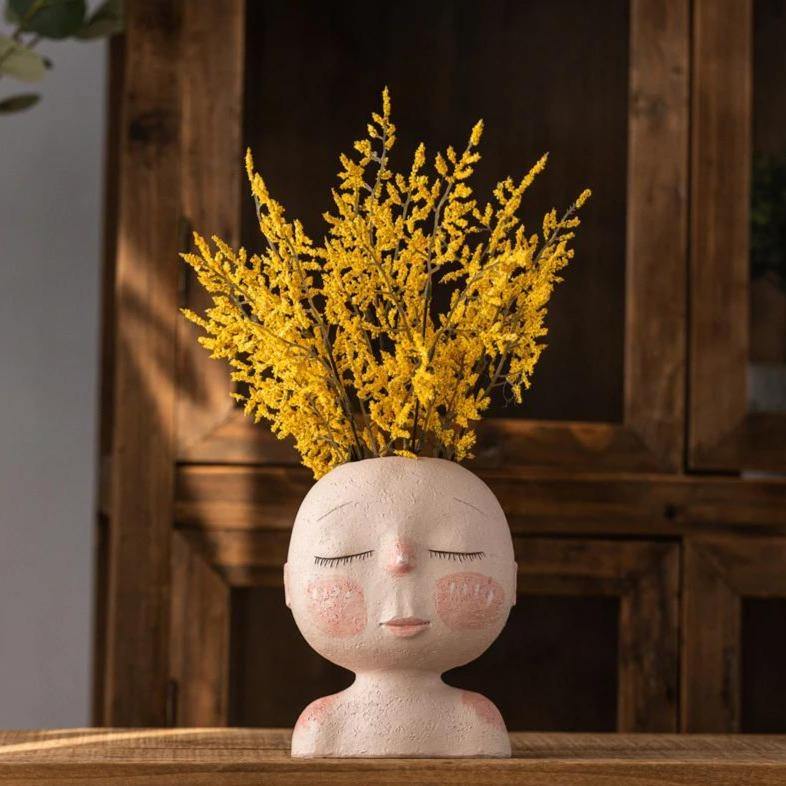 Sleeping Face Planter Vase