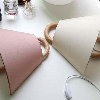 Modern Wall Sconce | Wooden Arm with Pleated Shade