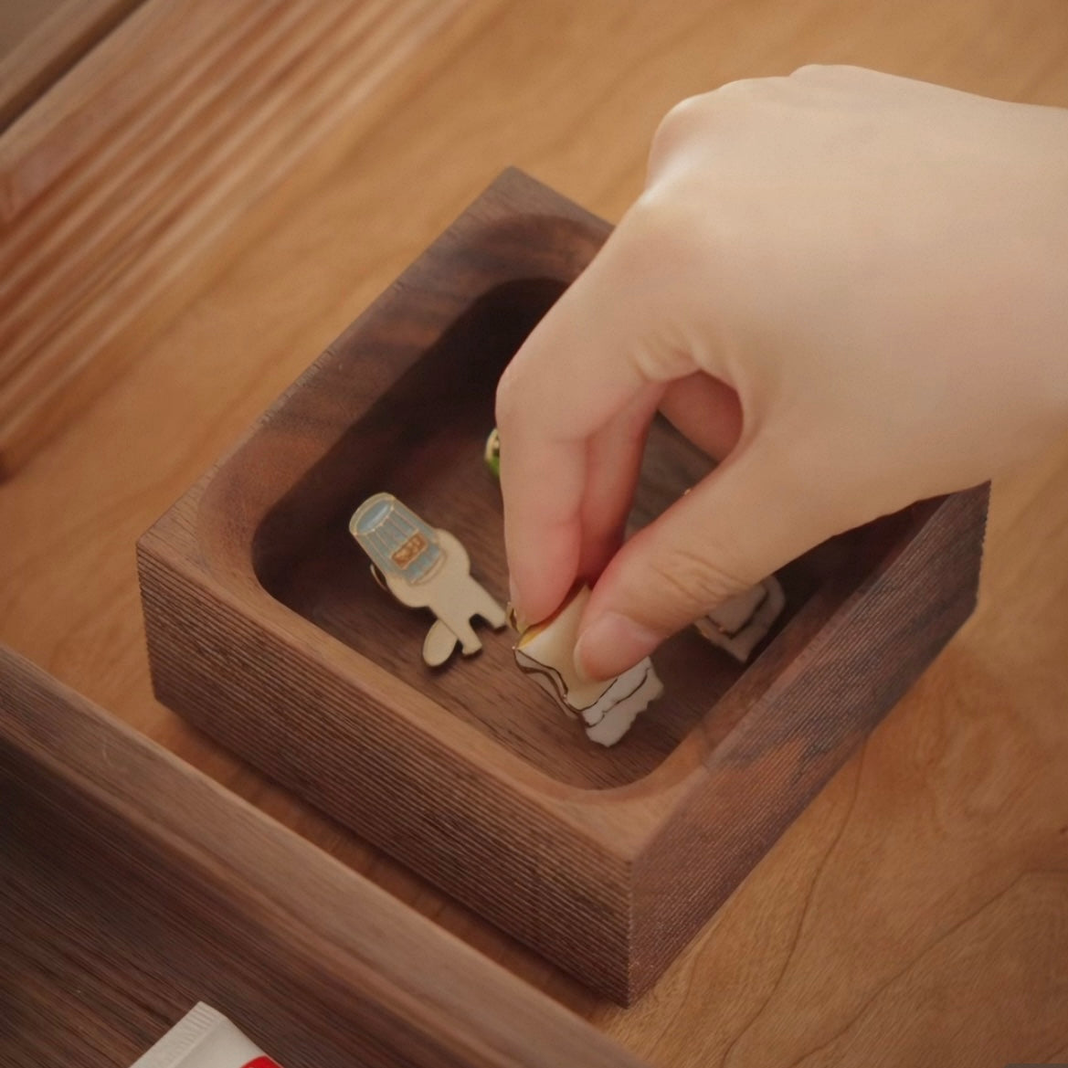 Solid Walnut Desktop Storage Box