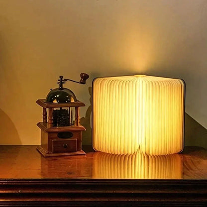 Book Lamp | 360° Folding LED Rechargeable Wooden Nightlight