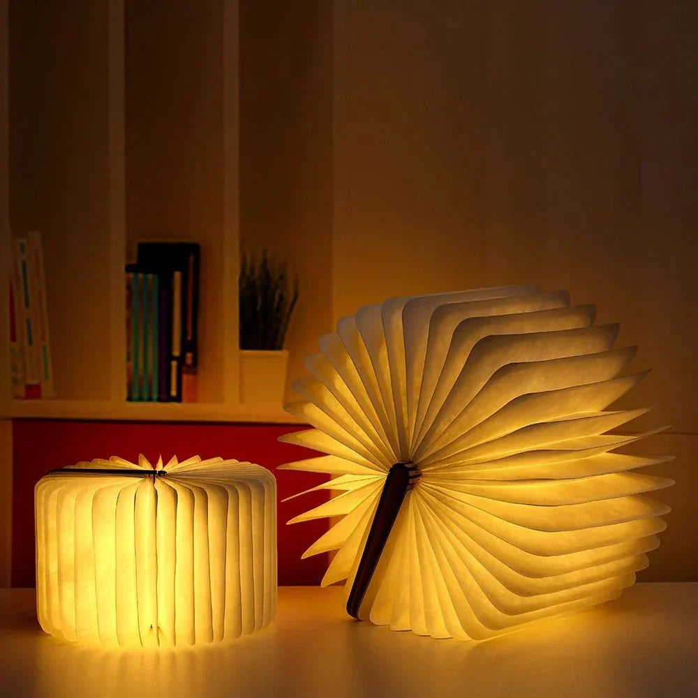 Book Lamp | 360° Folding LED Rechargeable Wooden Nightlight