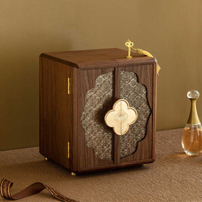 Lockable Wooden Jewelry Storage Cabinet