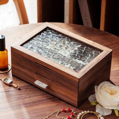 Walnut and Cherry Wood Storage Box