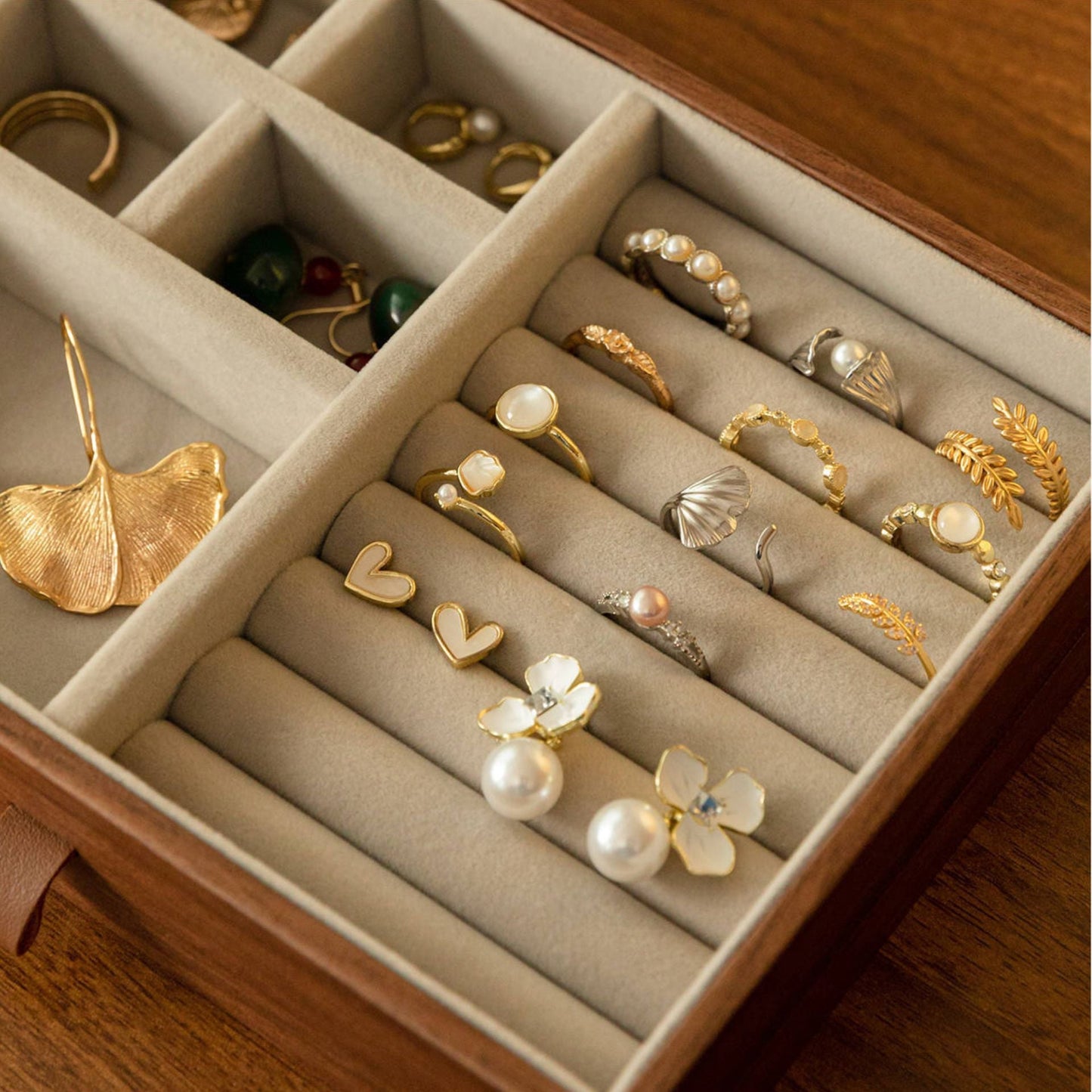 Lockable Wooden Jewelry Storage Cabinet