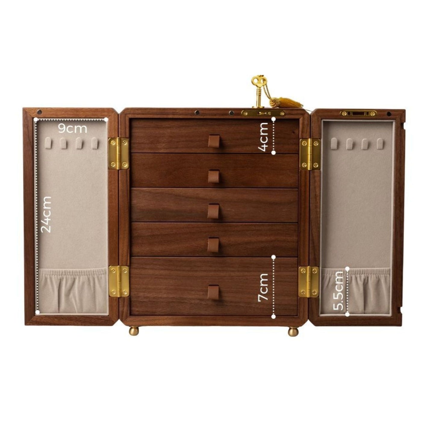 Lockable Wooden Jewelry Storage Cabinet