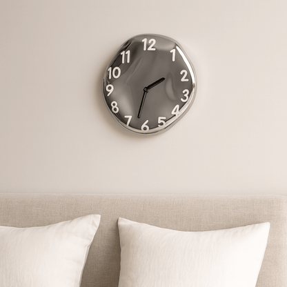 Distorted Numeral Art Wall Clock