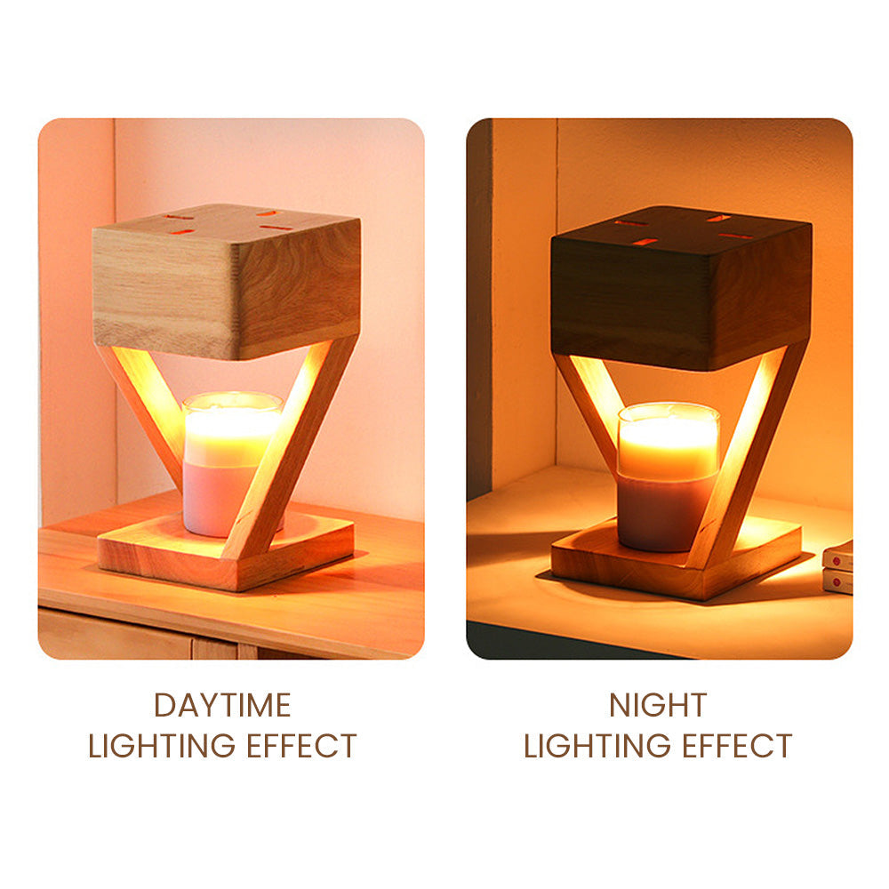 Z Frame Wood Candle Warmer Lamp