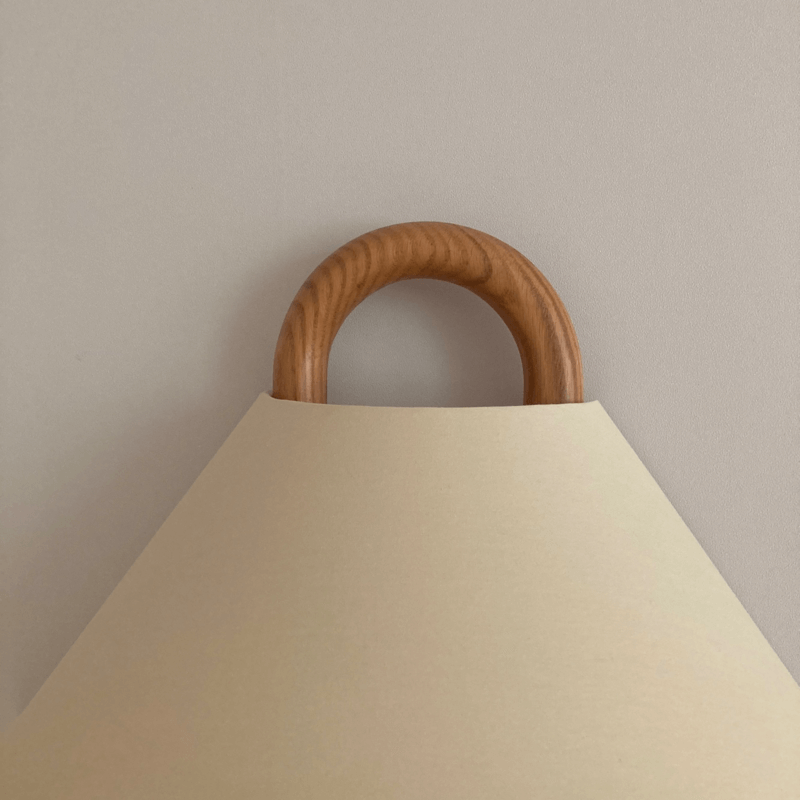 Modern Wall Sconce | Wooden Arm with Pleated Shade