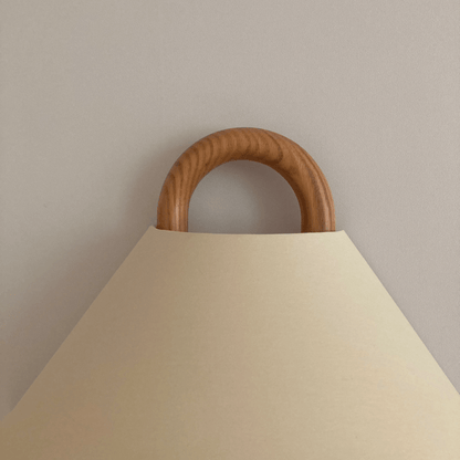 Modern Wall Sconce | Wooden Arm with Pleated Shade