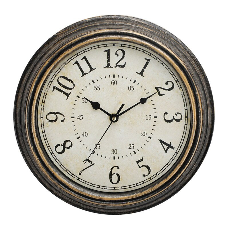Rustic Wood Wall Clock | Vintage Antique Style 30cm Timepiece