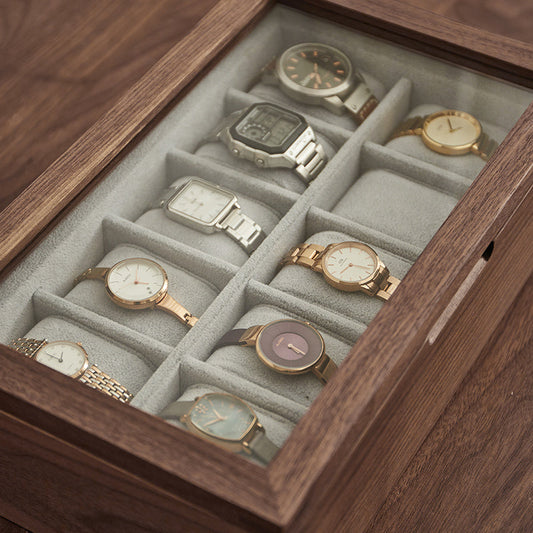 Minimalist Walnut Watch Organizer Box