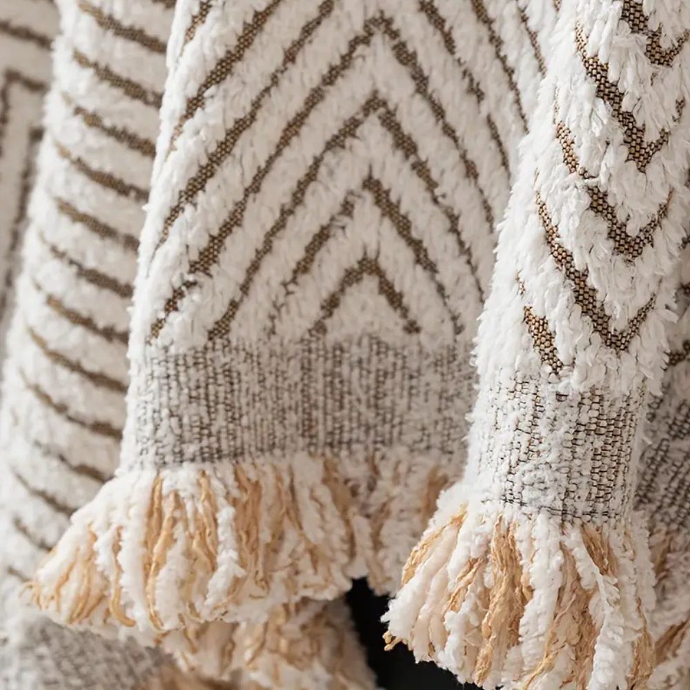 Woven Couch Cover | Striped Herringbone Sofa Bedding