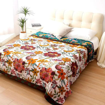 Vintage Floral Throw Blanket | Classic Botanical Pattern