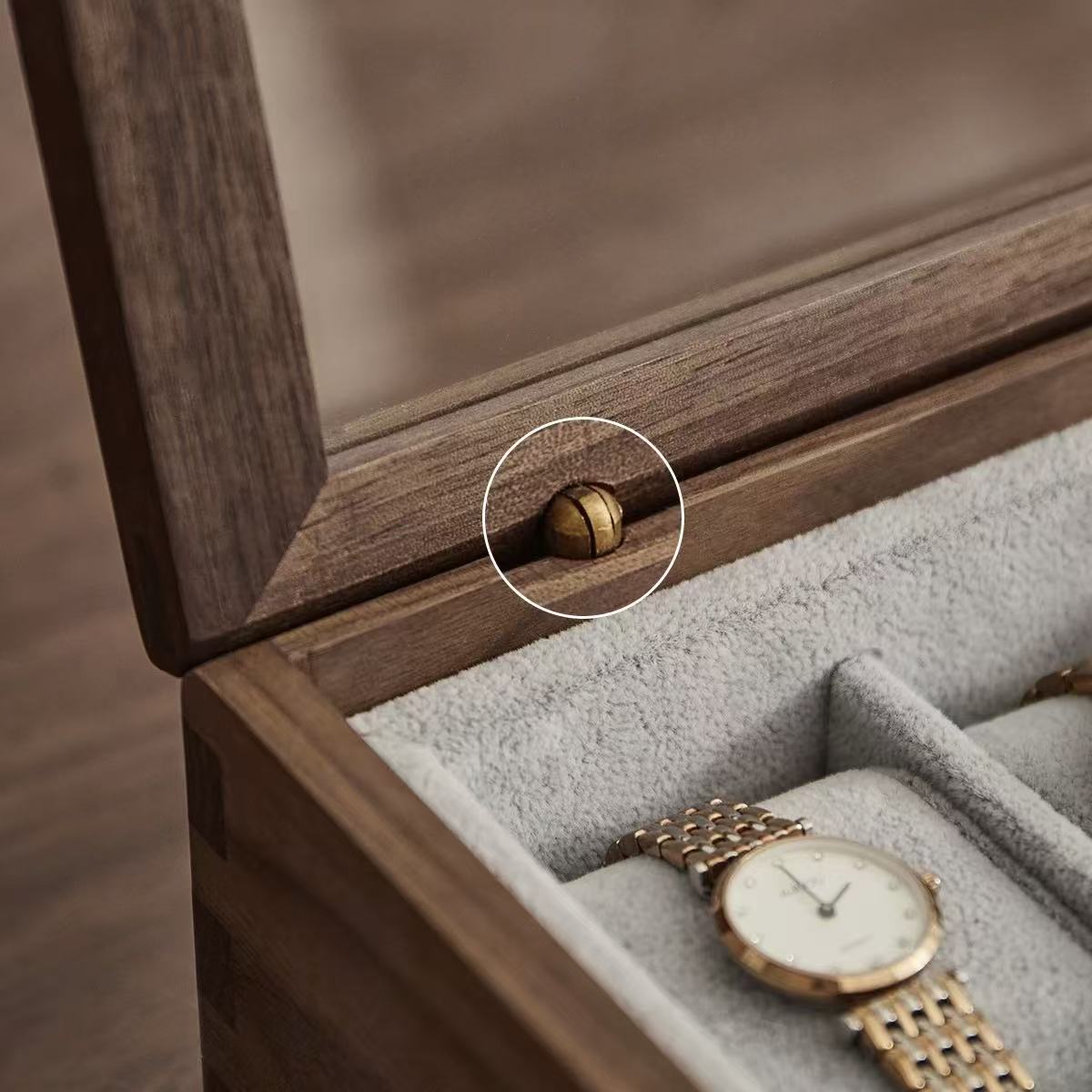 Minimalist Walnut Watch Organizer Box