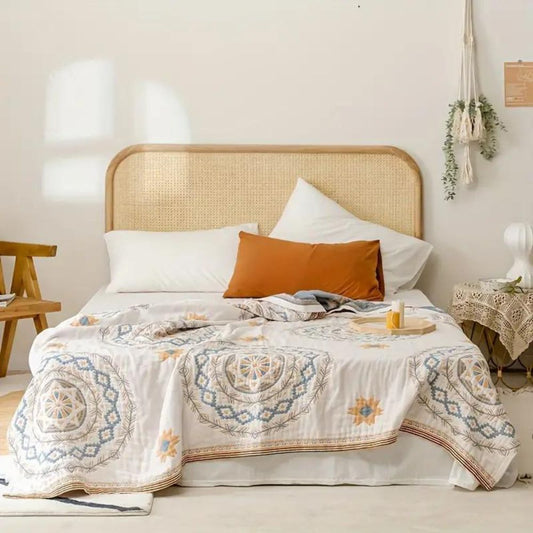 Serene Mandala Throw Blanket | Intricate Geometric Pattern