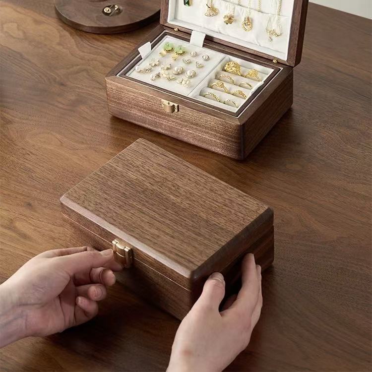 Minimalist Walnut Jewelry Storage Box