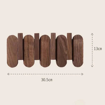 Slatted Wood Wall Coat Rack