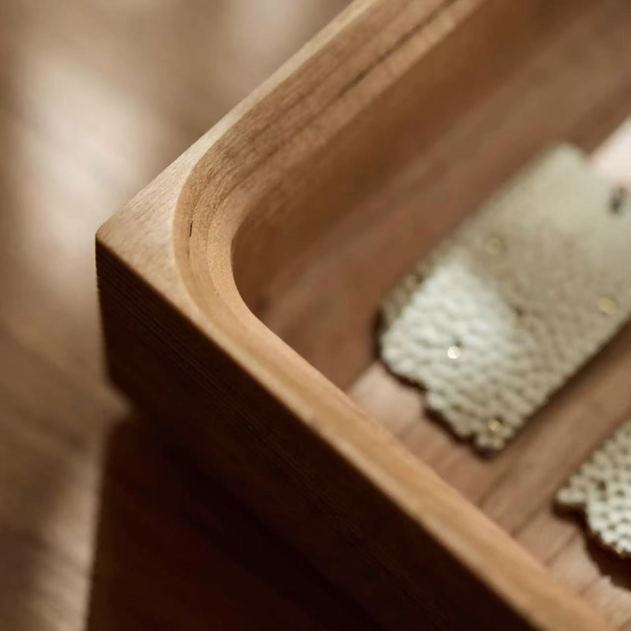 Solid Walnut Desktop Storage Box