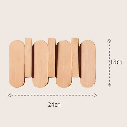 Slatted Wood Wall Coat Rack
