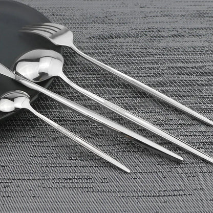 24-piece Stainless Steel Cutlery Set – Aurinox-Silver-State of Style