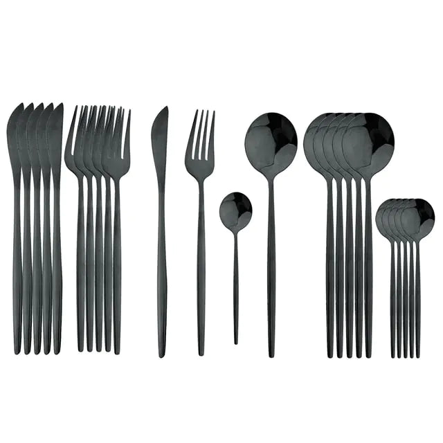 24-piece Stainless Steel Cutlery Set – Aurinox-Silver-State of Style