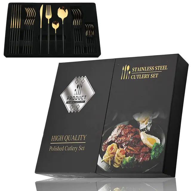 24-piece Stainless Steel Cutlery Set – Aurinox-Silver-State of Style