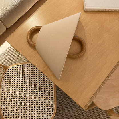 Modern Wall Sconce | Wooden Arm with Pleated Shade